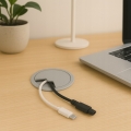 PRZEPUST KABLA MASKUJĄCY FI 6 CM ZESTAW PRZELOTEK NA KABEL 10 SZTUK POPIEL