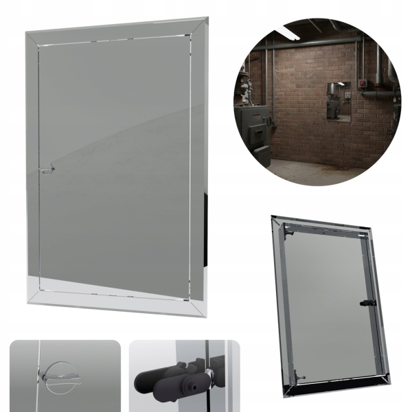 DRZWICZKI REWIZYJNE MASKUJĄCE OSŁONA INSTALACJI REWIZJA 60X80 CM NIERDZEWNA