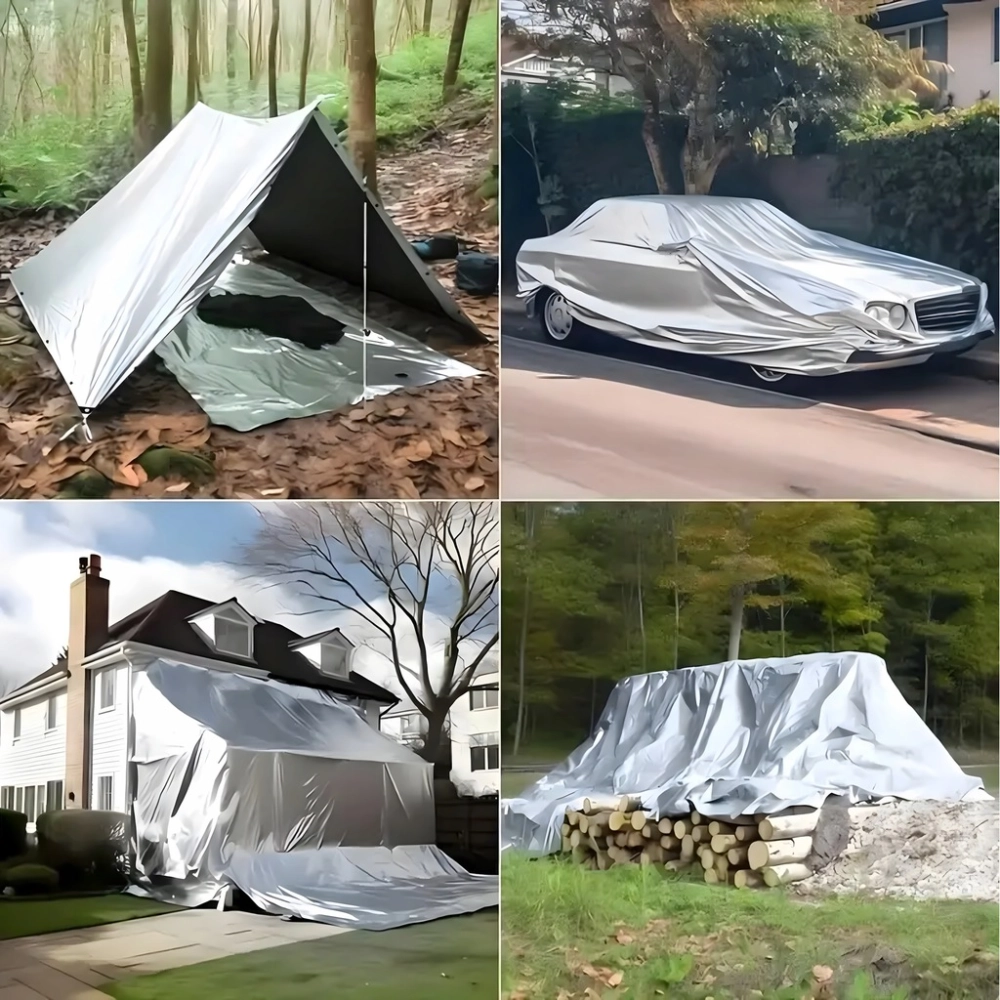 PLANDEKA UNIWERSALNA PŁACHTA OKRYCIOWA ZABEZPIECZAJĄCA OCHRONA UV 6x8 120g