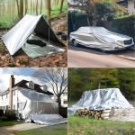 PLANDEKA UNIWERSALNA PŁACHTA OKRYCIOWA ZABEZPIECZAJĄCA OCHRONA UV 6x8 120g