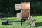 WĘDZARNIA OGRODOWA DREWNIANA 50x50x50 PALENISKO 20x20x25 IMPREGNOWANA PLUS