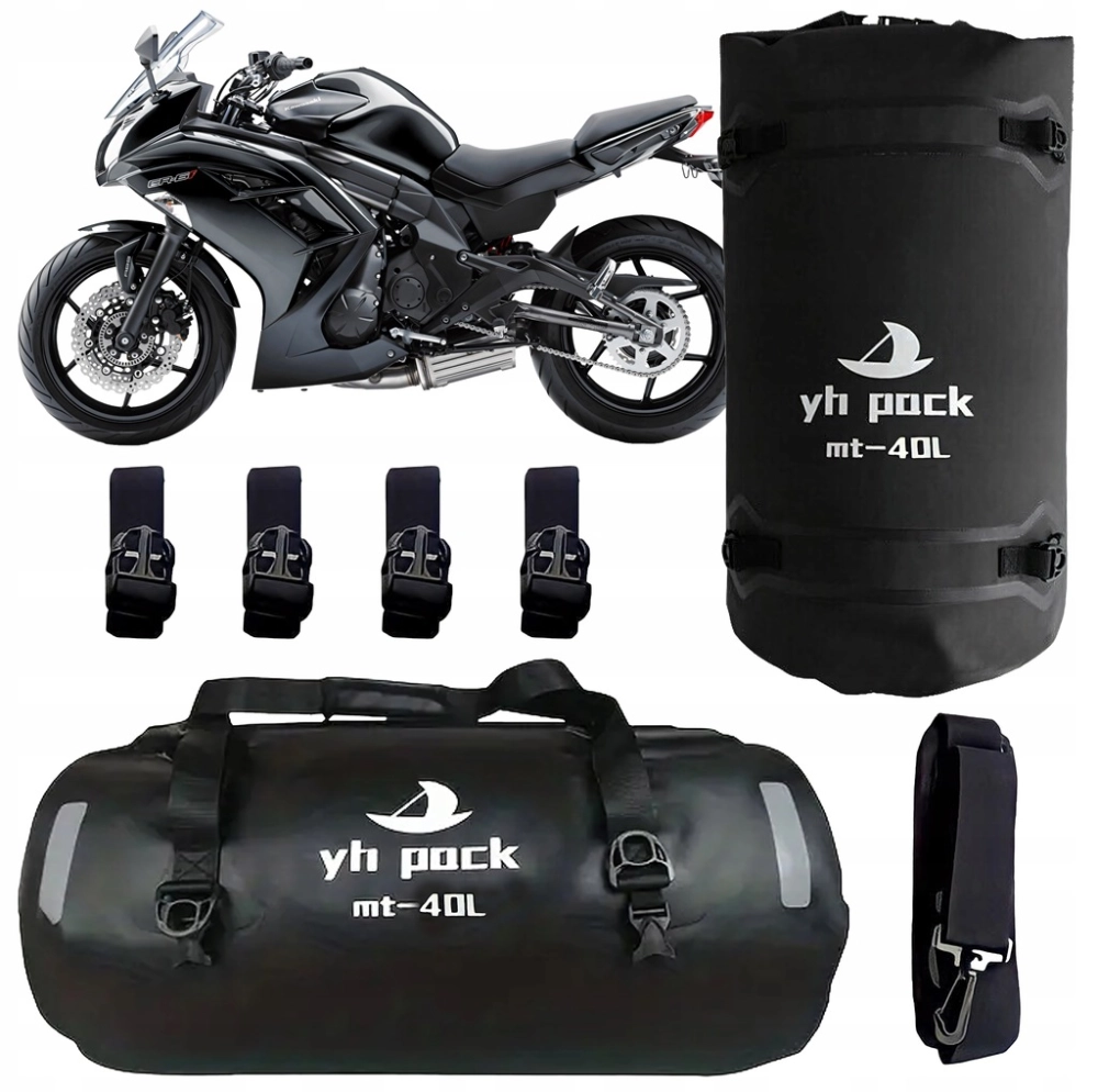 WODOODPORNA TORBA MOTOCYKLOWA NA MOTOR ROWER RAMIĘ SAKWA BAGAŻOWA 40 L