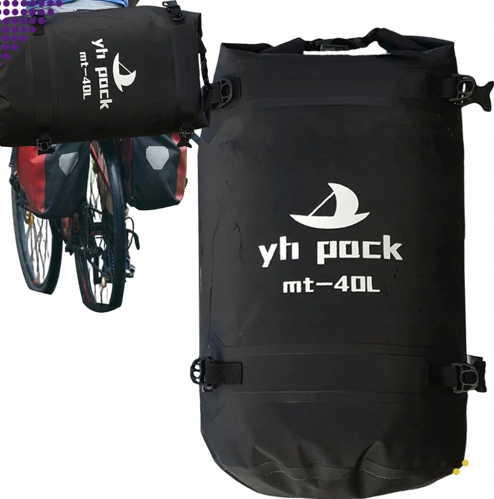 WODOODPORNA TORBA MOTOCYKLOWA NA MOTOR ROWER RAMIĘ SAKWA BAGAŻOWA 40 L