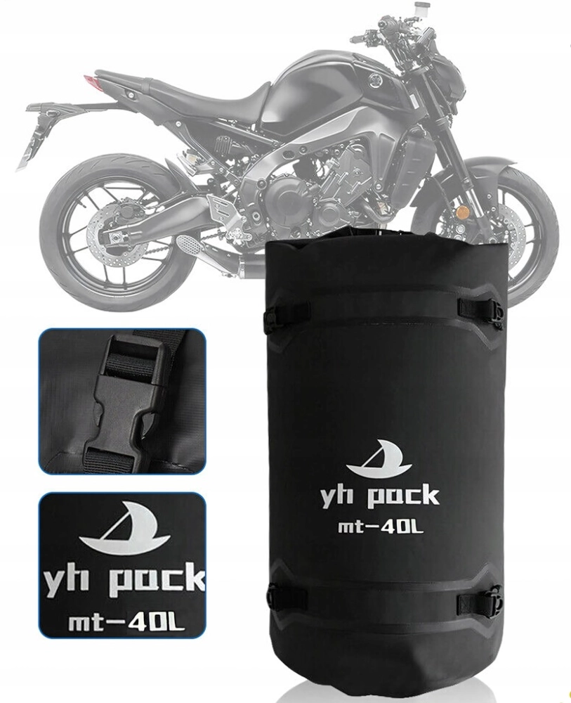 WODOODPORNA TORBA MOTOCYKLOWA NA MOTOR ROWER RAMIĘ SAKWA BAGAŻOWA 40 L