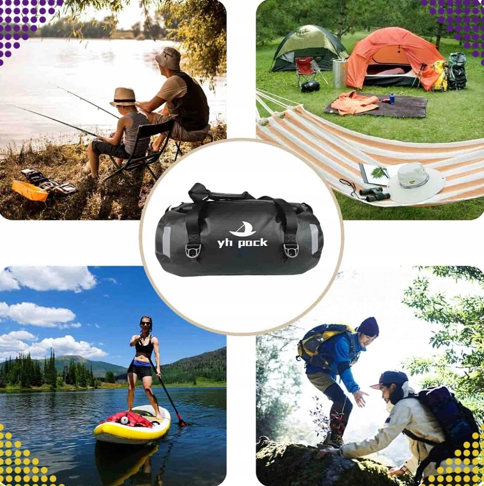 WODOODPORNA TORBA MOTOCYKLOWA NA MOTOR ROWER RAMIĘ SAKWA BAGAŻOWA 40 L