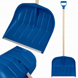 SCHNEESCHUTZ MIT SCHABER IM HOLZSTIL, VERSTÄRKTE SCHAUFEL BLAU