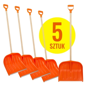 SET AUS 5 SCHNEESCHUTZEN ZUR SCHNEERÄUMUNG MIT ORANGEM SCHAUFELSTIL