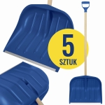 Zestaw 5 sztuk łopat do śniegu w kolorze niebieskim ze stylem drewnianym - NIEBIESKIE łopaty śniegowe