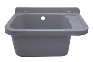 Spülbecken, grau, 50 cm, für Garage/Waschküche
