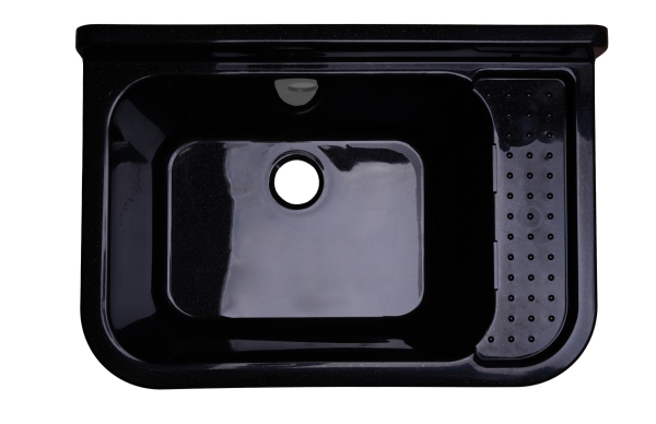 ZLEW GOSPODARCZY UMYWALKA KOMORA 60 CZARNY ZLEWY GARAŻ PRALNIA KOTŁOWNIA