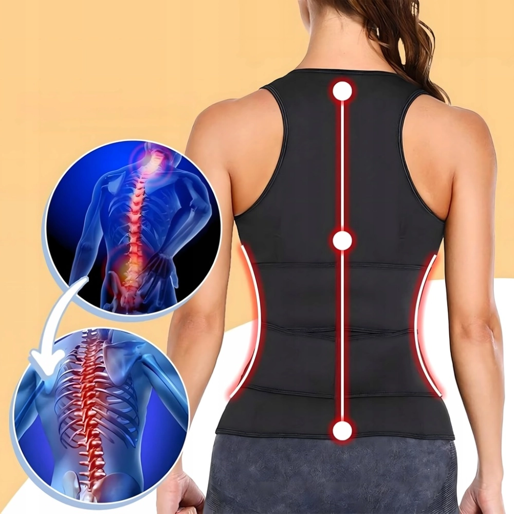 KAMIZELKA NEOPRENOWA FITNESS DAMSKA ODCHUDZAJĄCA SPORTOWA TRENINGOWA S
