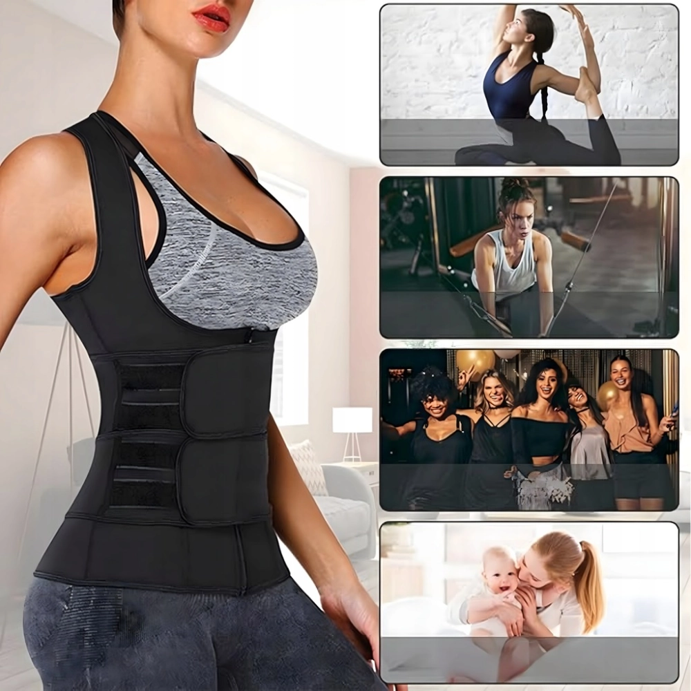 KAMIZELKA NEOPRENOWA FITNESS DAMSKA ODCHUDZAJĄCA SPORTOWA TRENINGOWA S