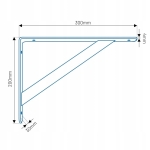 KĄTOWNIK WSPORNIK POD PÓŁKĘ BLAT WMACNIANY MK 200X300X30X4 CZARNY