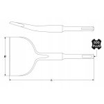 DŁUTO SDS+ WYGIĘTE 75MMX17X165MM BARDZO SZEROKIE PŁASKIE UNIWERSALNE