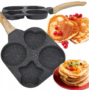 Bratpfanne für Eier und Pfannkuchen, Gasinduktion, 4 Formen
