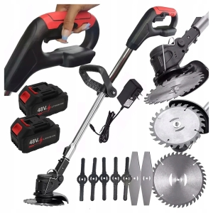 Akkubetriebener Rasentrimmer, Gartenfreischneider, Rasentrimmer XXL, 2x Akku