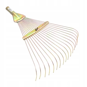 Runder Metallrechen mit verstellbarem Draht, verzinkt, für Gartenlaub