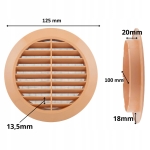 KRATKA WENTYLACYJNA OKRĄGŁA PLASTIKOWA FI 100 mm Z SIATKĄ BEŻOWA
