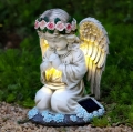 FIGURKA ŚWIECZNIK ANIOŁ DEKORACJA POSĄŻEK ANIOŁEK SOLARNY LED DO OGRODU