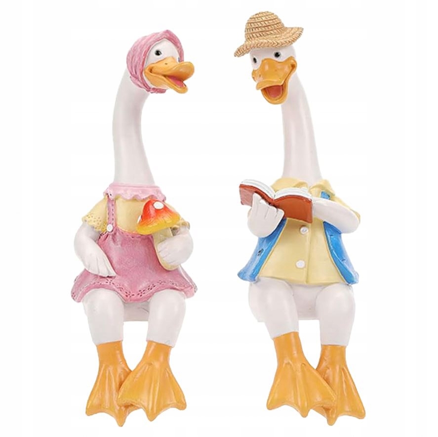 FIGURKA FIGURKI OGRODOWE OZDOBNE DEKORACJA OGRODOWA PARA KACZEK 2 SZTUKI
