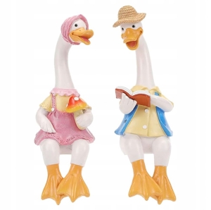 Gartenfiguren, dekorative Gartendekoration, Entenpaar, 2 Stück