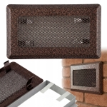 KRATKA WENTYLACYJNA KOMINKOWA KOMINOWA 10x20 cm METALOWA MALOWANA MIEDZIANA
