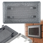 KRATKA WENTYLACYJNA KOMINKOWA KOMINOWA 10x20 cm METALOWA MALOWANA SREBRNA