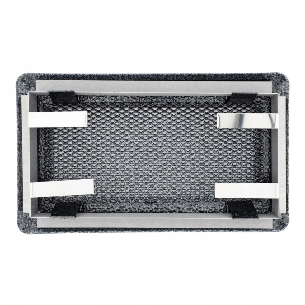 KRATKA WENTYLACYJNA KOMINKOWA KOMINOWA 10x20 cm METALOWA MALOWANA SREBRNA