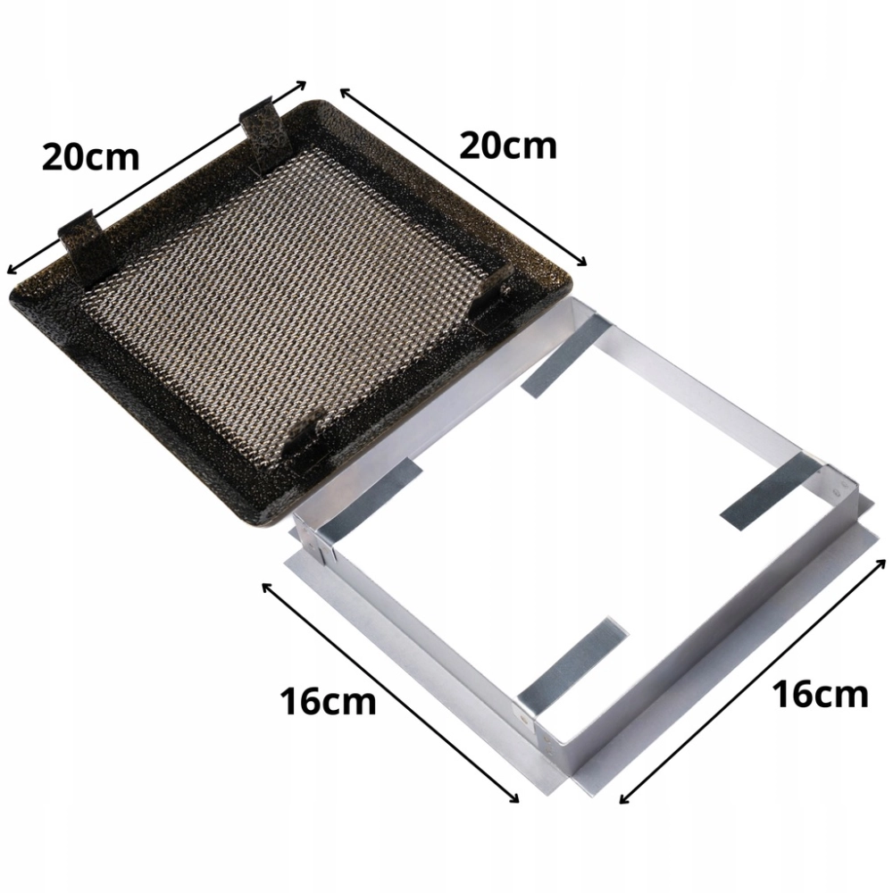 KRATKA WENTYLACYJNA KOMINKOWA KOMINOWA 16x16 cm METALOWA MALOWANA ZŁOTA