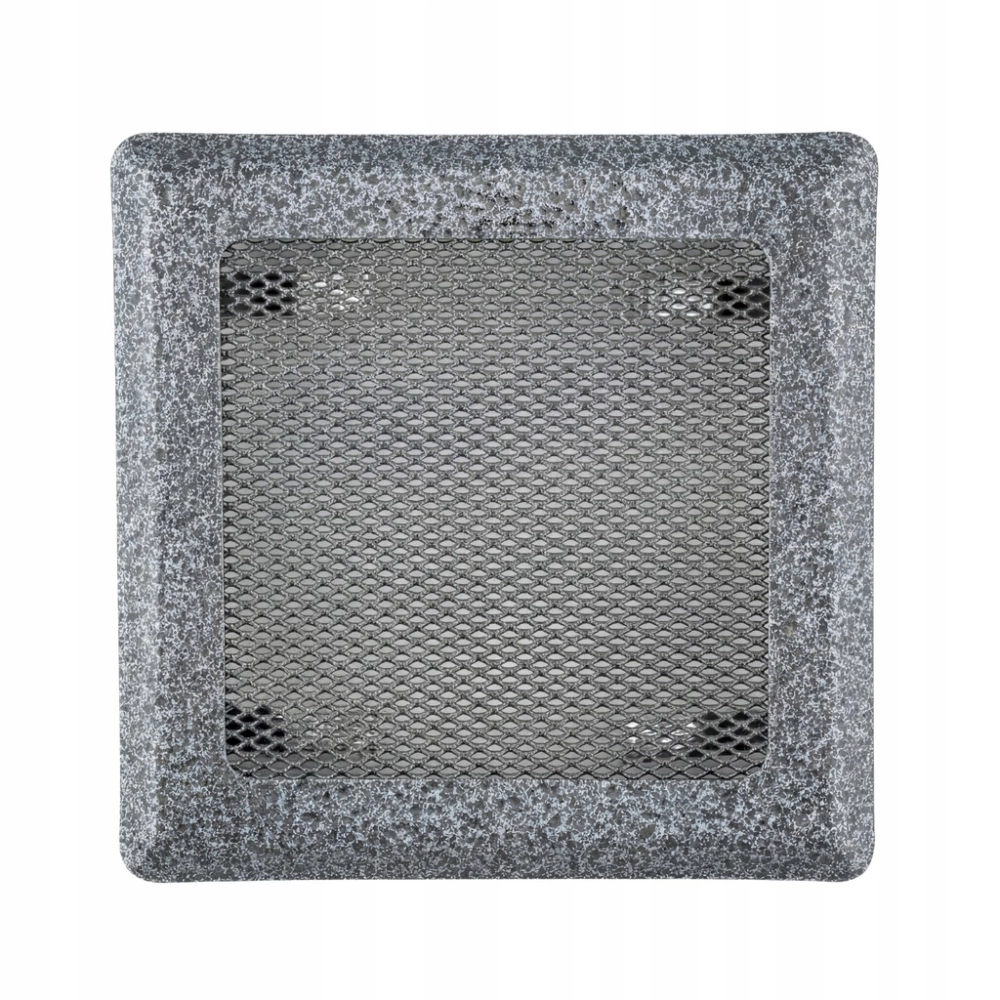 KRATKA WENTYLACYJNA KOMINKOWA KOMINOWA 16x16 cm METALOWA MALOWANA SREBRNA
