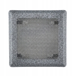 KRATKA WENTYLACYJNA KOMINKOWA KOMINOWA 16x16 cm METALOWA MALOWANA SREBRNA