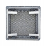 KRATKA WENTYLACYJNA KOMINKOWA KOMINOWA 16x16 cm METALOWA MALOWANA SREBRNA
