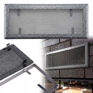 Kaminlüftungsgitter 16x45 cm Metall silber lackiert