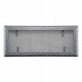 KRATKA WENTYLACYJNA KOMINKOWA KOMINOWA 16x45 cm METALOWA MALOWANA SREBRNA