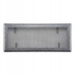 KRATKA WENTYLACYJNA KOMINKOWA KOMINOWA 16x45 cm METALOWA MALOWANA SREBRNA