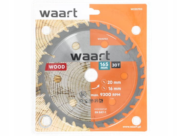 TARCZA TNĄCA DO PILARKI WIDIOWA 165X20 MM 30T ZĘBÓW WIDIOWYCH DO DREWNA