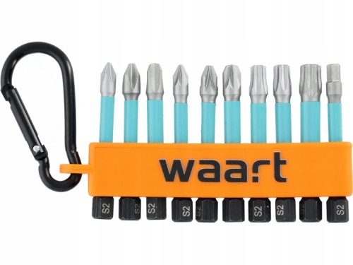 ZESTAW KOŃCÓWEK UDAROWYCH 10SZT S2 Z KARABIŃCZYKIEM 50MM