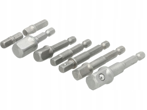 ZESTAW ADAPTERÓW DO NASADEK KOMPLET 8SZT HEX DO KLUCZY NASADOWYCH