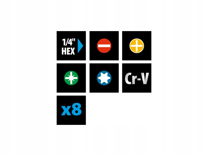 ZESTAW ADAPTERÓW KOŃCÓWEK DO NASADEK KOMPLET 16SZT HEX DO KLUCZY NASADOWYCH
