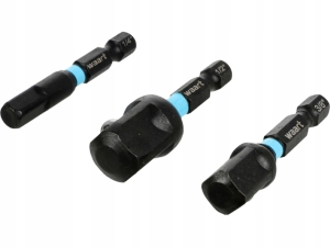 Schlagschrauber-Adapterset 1/4", 3/8", 1/2" für Bohrmaschinen und Schraubendreher, 3-teilig