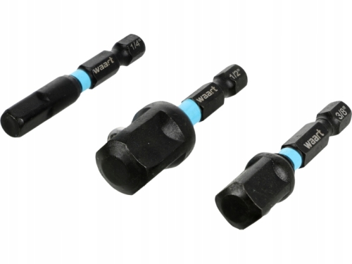 ZESTAW ADAPTERÓW UDAROWYCH 1/4",3/8",1/2" DO WIERTAREK WKRĘTAREK 3 SZTUKI