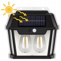 LAMPA SOLARNA LED PODWÓJNA KINKIET OGRODOWY ELEWACYJNY Z CZUJNIKIEM RUCHU
