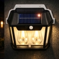 LAMPA SOLARNA LED PODWÓJNA KINKIET OGRODOWY ELEWACYJNY Z CZUJNIKIEM RUCHU