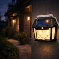 LAMPA SOLARNA LED PODWÓJNA KINKIET OGRODOWY ELEWACYJNY Z CZUJNIKIEM RUCHU