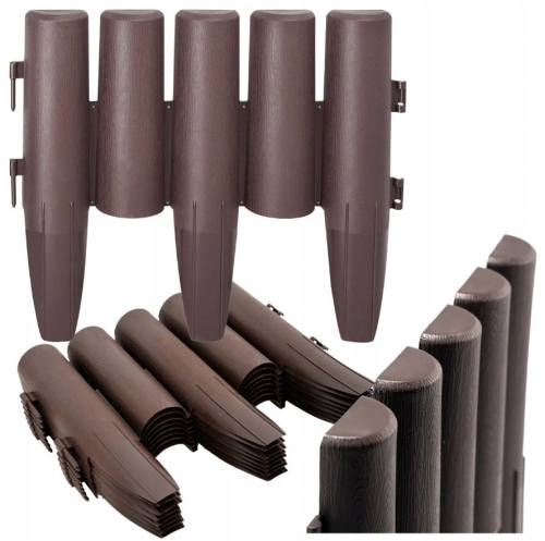 PALISADA OGRODOWA OBRZEŻE OGRODOWE TRAWNIKOWE PŁOTEK BRĄZOWA 28,5 X 23,8 CM