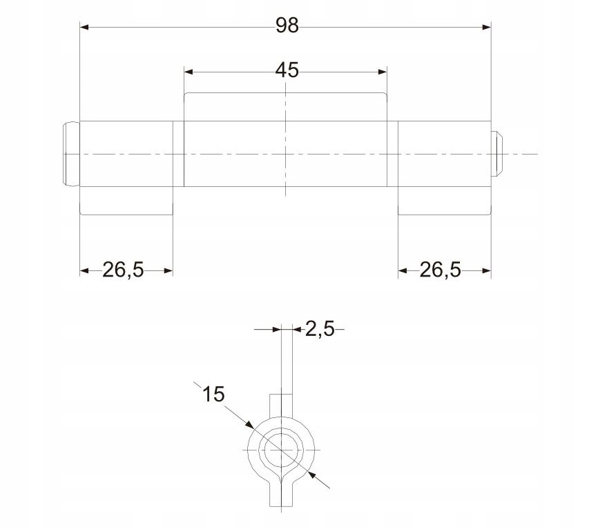 ZAWIAS DO SPAWANIA WSPAWANIA TRÓJDZIELNY M4 15x100 ROZŁĄCZNY
