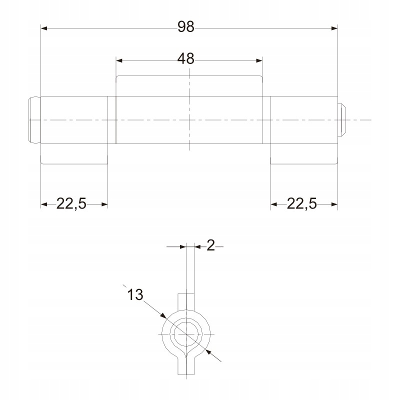 ZAWIAS DO SPAWANIA WSPAWANIA TRÓJDZIELNY M4 13x100 ROZŁĄCZNY