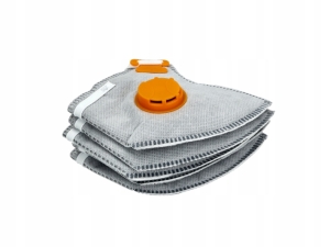 Staub-Halbmaske mit Ventil und Aktivkohlefilter FFP2, 5 Stück