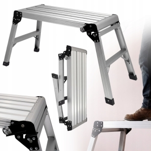 Klappbare Aluminium-Arbeitsplattform 106x42x49 Plattformleiter 150 kg