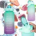 BUTELKA MOTYWACYJNA BIDON NA WODĘ 2000ML 2L ZE SŁOMKĄ Z UCHWYTEM MIARKĄ